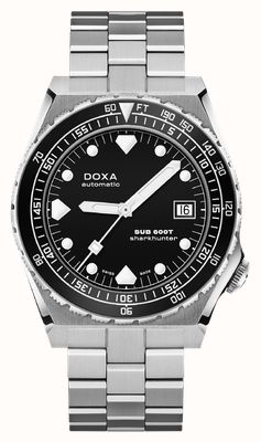 DOXA SUB 600T Sharkhunter B&W (40mm) Black Iconic Dial / Stainless Steel Bracelet 861.10.101B.10