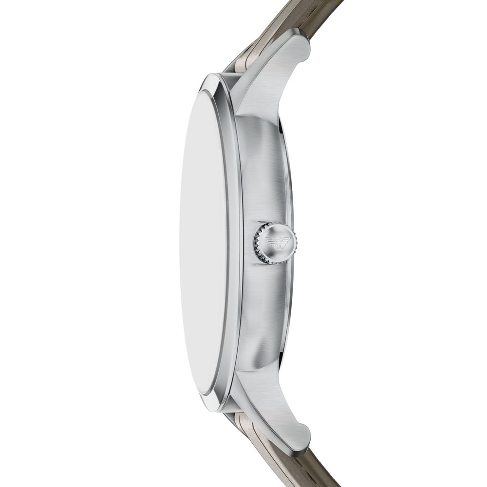 Emporio Armani Three-Hand Quartz (39mm) Grey Sunray Dial / Grey Leather Strap AR11823 - alternate view 3