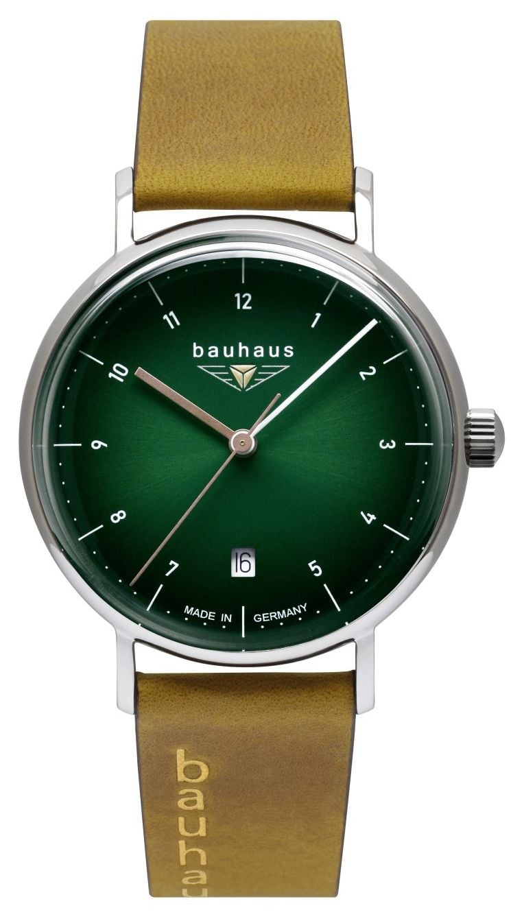 Photos - Wrist Watch Bauhaus 21414 Classic Quartz  Dark Green Dial / Brown Watch Brown,Green 21414 (36mm)