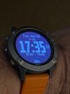 Customer picture of Garmin Fenix 6 Pro Sapphire | Titanium Grey | Titanium Strap and Ember Orange Strap 010-02158-23