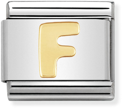 Nomination Classic Letter F 18ct Gold & Steel Charm 030101/06