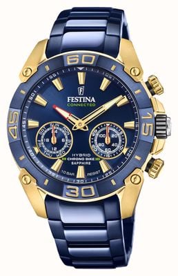 Festina Chrono Bike 2021 Connected Special Edition Hybrid Blue and Yellow Gold F20547/1