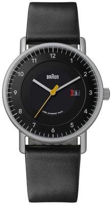 Braun Classic Solar (40mm) Black Dial / Black Leather Strap BN0301BKSLBKG