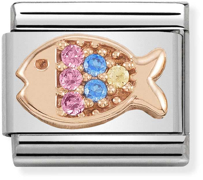 Nomination Classic Fish 9ct Rose Gold & Steel Charm 430302/26