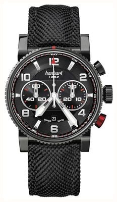 Hanhart PRIMUS Racer Automatic Chronograph (44mm) Black Dial / Black Textile Strap - M 741.510-3020
