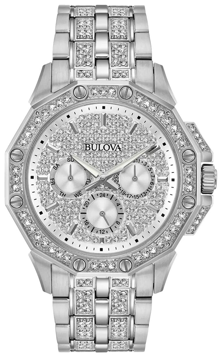 Bulova 96C134 Men’s Crystal Octava Silver Crystal Dial Watch
