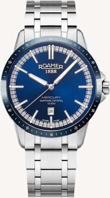 Roamer Mercury Classic Quartz (42mm) Blue Dial / Stainless Steel Bracelet 968833 41 45 20