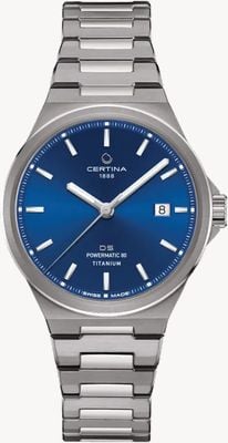 Certina DS-7 Powermatic 80 (39mm) Blue Dial / Titanium C0434074404100