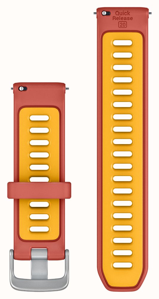 Garmin Quick Release Band (20mm) Red-Pink & Mango Silicone / Silver Hardware - Strap Only 010-11251-B9 - alternate view 2