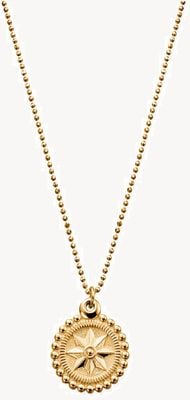 ChloBo Diamond Cut Chain With Bobble Compass Pendant Gold Plated GCDC23233