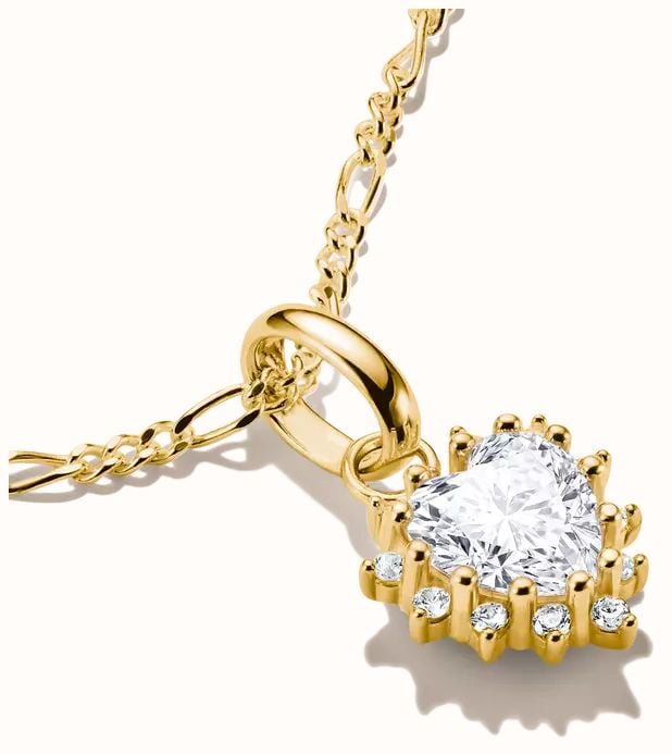 Thomas Sabo THOMAS SABO Charm Club Connect 18ct Yellow Gold Plated Heart Cut Cubic Zirconia Charm CC1279-M01-14 - alternate view 2