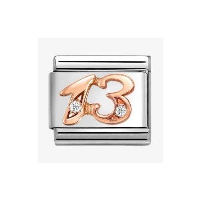 Nomination 430315/13 Classic Number 13 Rose Gold Charm Jewellery