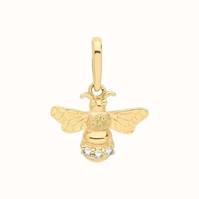 James Moore TH 9ct Yellow Gold  Small Cubic Zirconia Bee Pendant Only PN1127