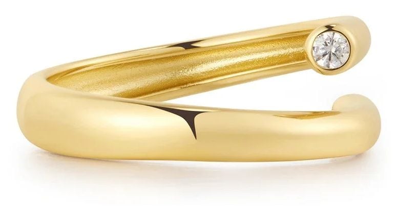 Ania Haie R076-02G Gold Spiral Bezel-End Adjustable Ring Jewellery
