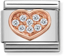 Nomination Classic Heart 9ct Rose Gold & Steel Charm 430302/13