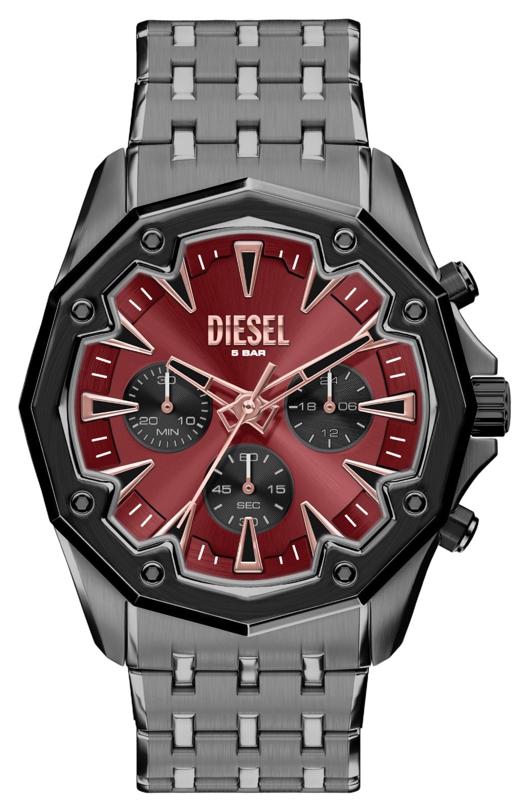 Diesel DZ4715 Stinger Quartz Chrono (46mm) Burgundy Sunray Watch