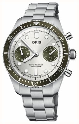 ORIS Divers Sixty-Five Chronograph (40mm) Sunray Silver Dial / Stainless Steel Bracelet 01 771 7791 4051-07 8 20 18