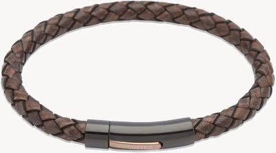 Unique & Co Dark Brown Leather | Steel Clasp | Bracelet B320ADB/21CM