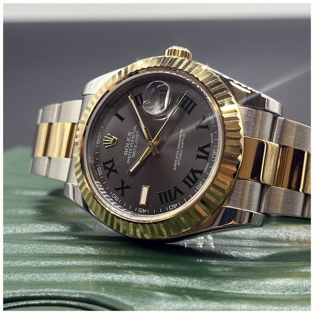 Pre-owned Rolex Oyster Perpetual Datejust (41mm) Grey Sunray Dial / Two-Tone Stainless Steel Bracelet JMP-1443911 - alternate view 7