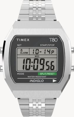 Timex T80 Digital Display Stainless Steel Bracelet TW2V74200