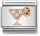 Nomination Classic Cocktail 9ct Rose Gold & Steel Charm 430305/28