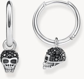 Thomas Sabo SIlver Hoop Earrings Skull face CR623-643-11