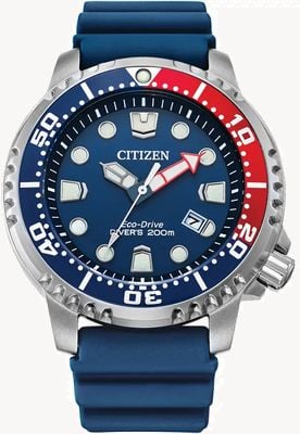Citizen Men's Promaster Diver | Eco-Drive | Dark Blue Dial | Blue Polyurethane Strap BN0168-06L