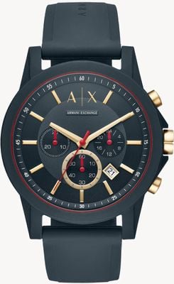Armani Exchange Blue Chronograph Dial | Blue Silicone Strap AX1335