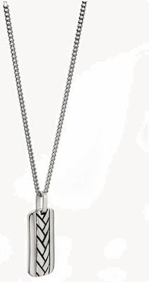 Fred Bennett Men's Stainless Steel Plaited Dog Tag Pendant Necklace N4002