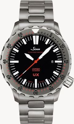Sinn UX (EZM 2B) Mission Timer with TEGIMENT (44mm) Matte Black Dial / Stainless Steel H-Link Bracelet Watch 403.040 H-LINK