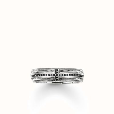 Thomas Sabo Men's Ring Black 925 Sterling Silver/ Zirconia TR1943-051-11-66