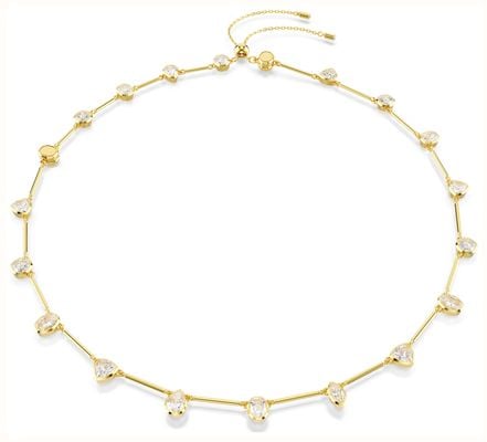 Swarovski Imber Necklace Magnetic Closure Mixed Cuts White 18k Gold Finish 5705481
