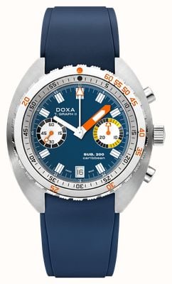 DOXA SUB 200 T.GRAPH II Caribbean (42mm) Blue Iconic Dial / Blue FKM Rubber Strap Watch 806.10.201.32