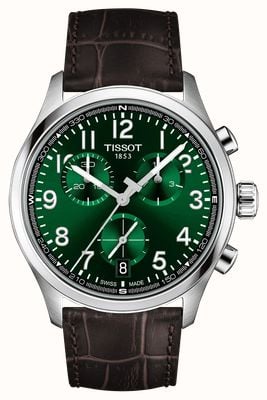 Tissot Chrono L Quartz (42mm) Green Dial / Brown Leather Strap T1164171609200