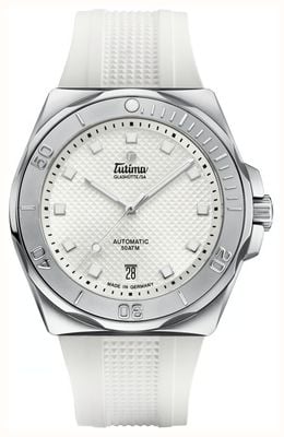Tutima Glashütte M2 Seven Seas S Automatic (40mm) Matte-White Décor Dial / White FKM Rubber Strap 6156-25