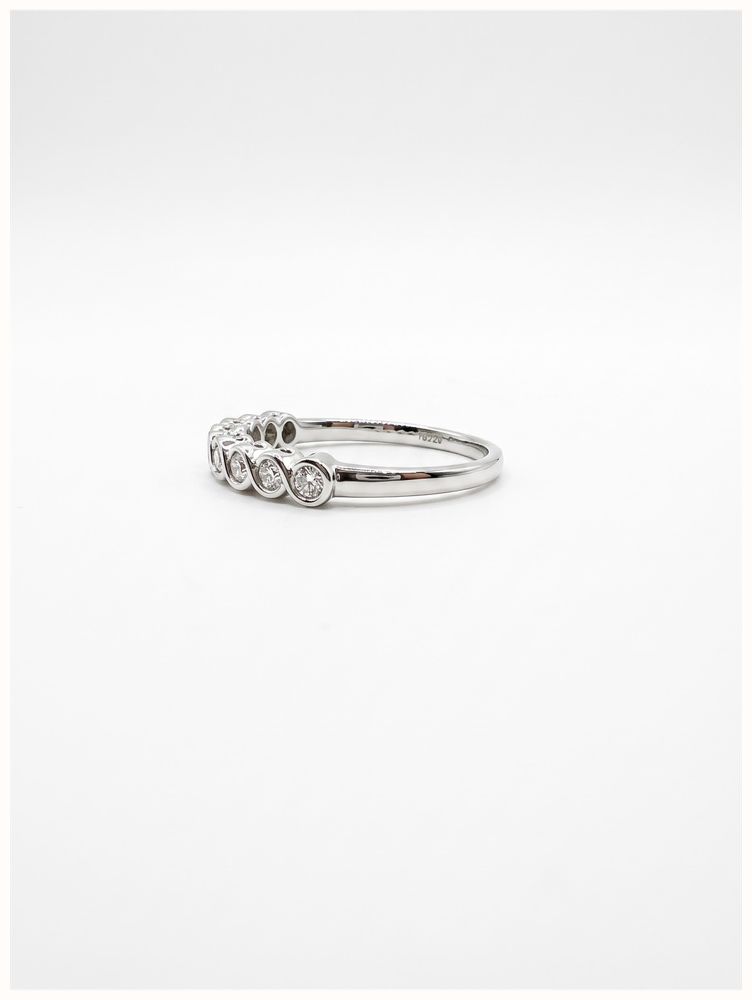 James Moore & Co 0.20ct Round Brilliant Natural Diamond 18ct White Gold Half Eternity Ring J49913 - alternate view 2