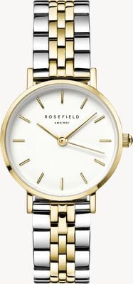 Rosefield Small Edit (26mm) White Dial / Two-Tone Stainless Steel Bracelet 26SGD-269