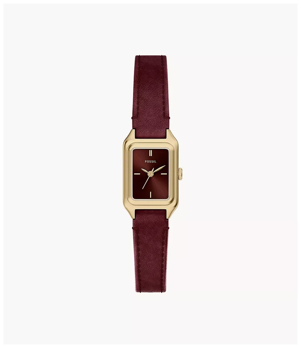 Fossil ES5530 Raquel 18 mm Three-Hand Red Leather Watch