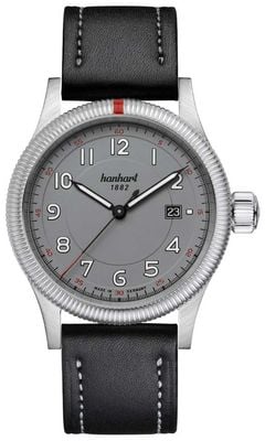 Hanhart PIONEER One Automatic (42mm) Grey Dial / Black Leather Strap - M 762.240-7010