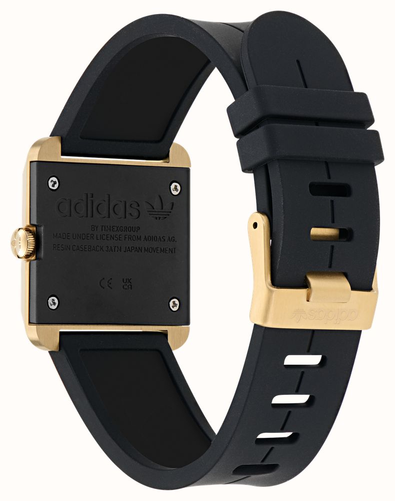 Adidas RETRO POP FOUR (31mm) Gold Dial / Black Silicone Strap AOSY26503 - alternate view 4