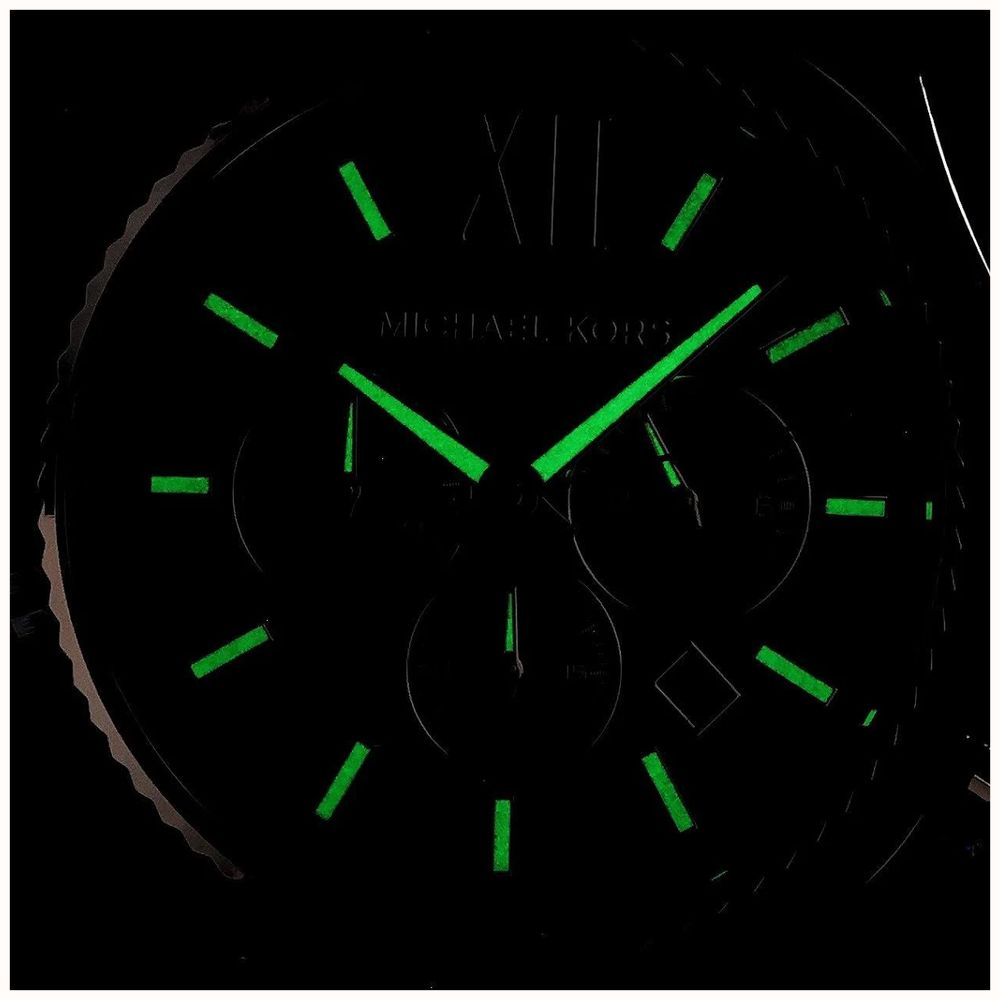 Michael Kors Men's Lexington Chronograph Black Leather Stainless Steel Dial MK9297 - alternate view 4