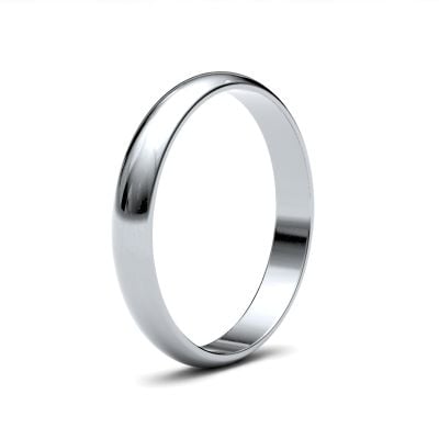 James Moore Wedding Ring  | 3mm | Light | Size D-Shape | AG_3LLD-9W AG_3LLD-9W