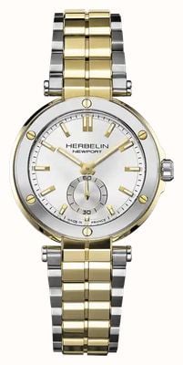 Herbelin Ladies Newport Quartz (35mm) Silver Sunray Dial / Two-Tone Stainless Steel Bracelet 18289BT1N12