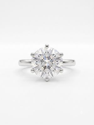 3ct Natural Round Brilliant Diamond Platinum Ring J49750