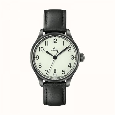 Laco Casablanca Automatic (39mm) Superluminova C3 Dial / Black Leather Strap 862115