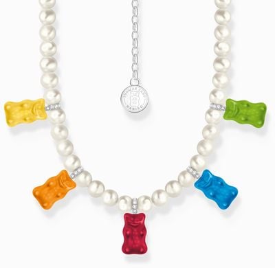 Thomas Sabo x HARIBO Multicoloured Goldbear Pearl Necklace 50cm KE2208-052-7-L50V