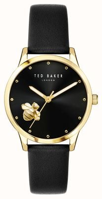 Ted Baker Women's Fitzrovia Black Bee Dial Black Leather Strap BKPFZF205