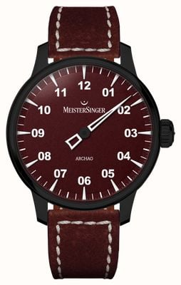 MeisterSinger Archao Automatic DLC (43mm) Dark Red Grained Dial / Dark Red Leather Strap AR911BL