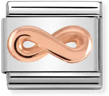 Nomination Classic Infinity 9ct Rose Gold & Steel Charm 430106/03