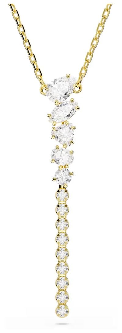 Swarovski 5747997 Mesmera Y necklace, Mixed cuts, White, 18K Jewellery